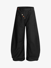 Adjustable Side Buttons Barrel Pants
